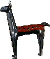 een zilveren llama, een afgodsbeeldje