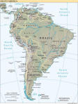 Latijns Amerika topografische map 